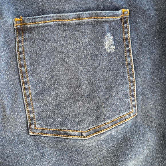 SPANX Jeans Womens M Blue Ankle Distressed Skinny Stretch Slimming Pockets - New - Picture 14 of 15
